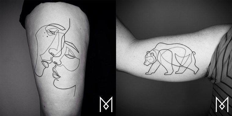 Single line tattoo berlin