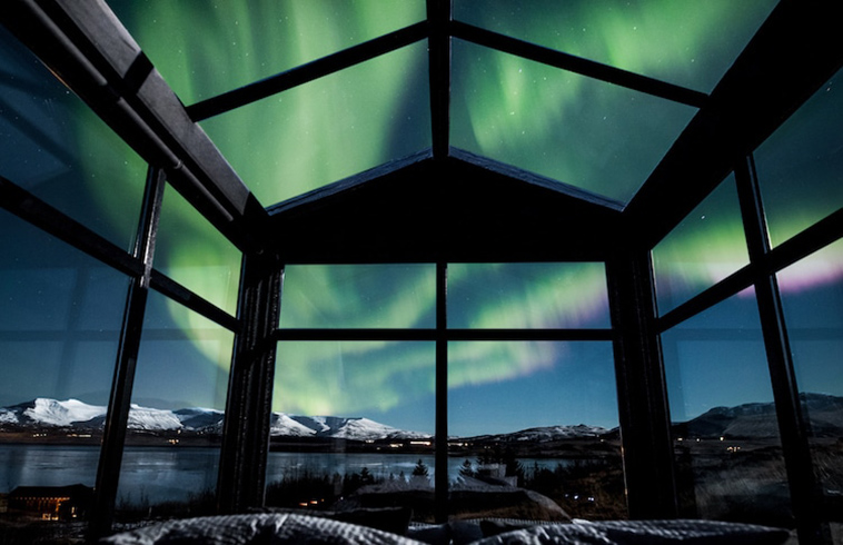 northern lights hotel iceland glass roof