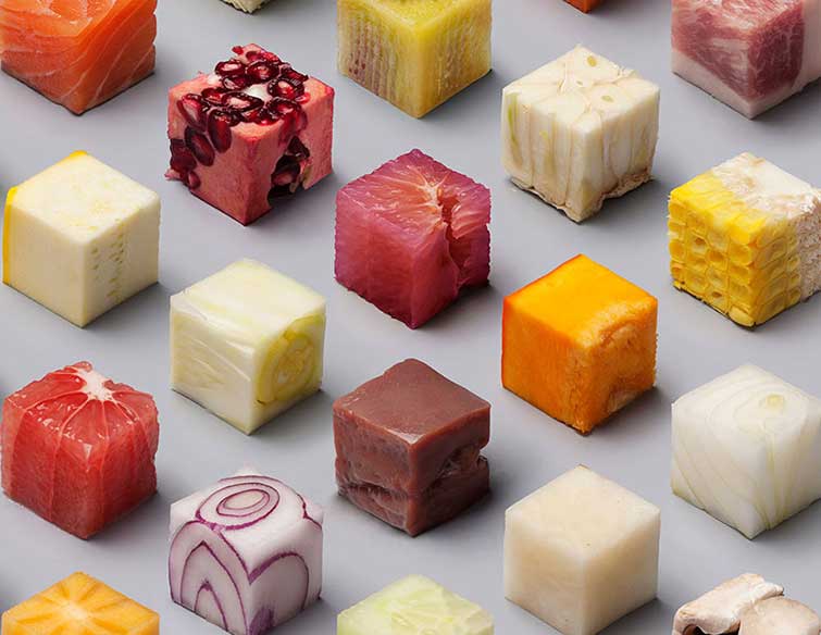 Cut Raw Food cubes