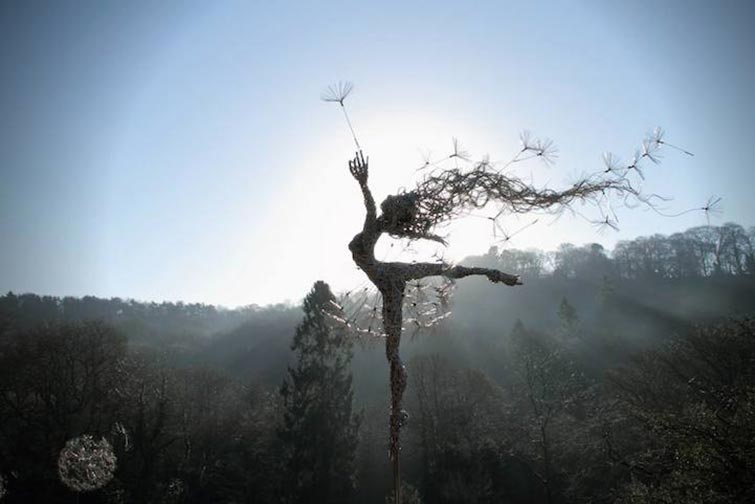 Dynamic Steel Wire Fairy Sculptures