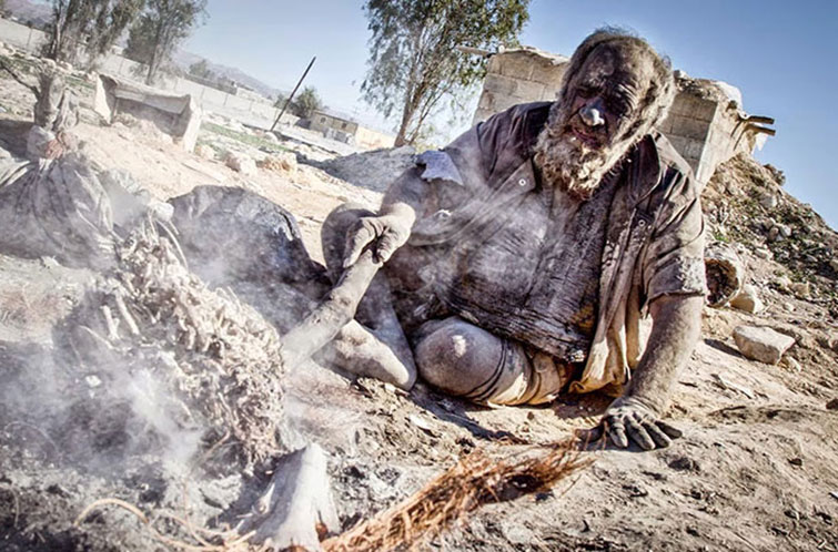 Iranian Man hasn't bathed