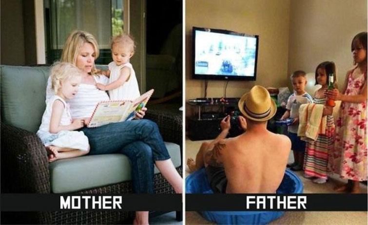 differences between mom dad