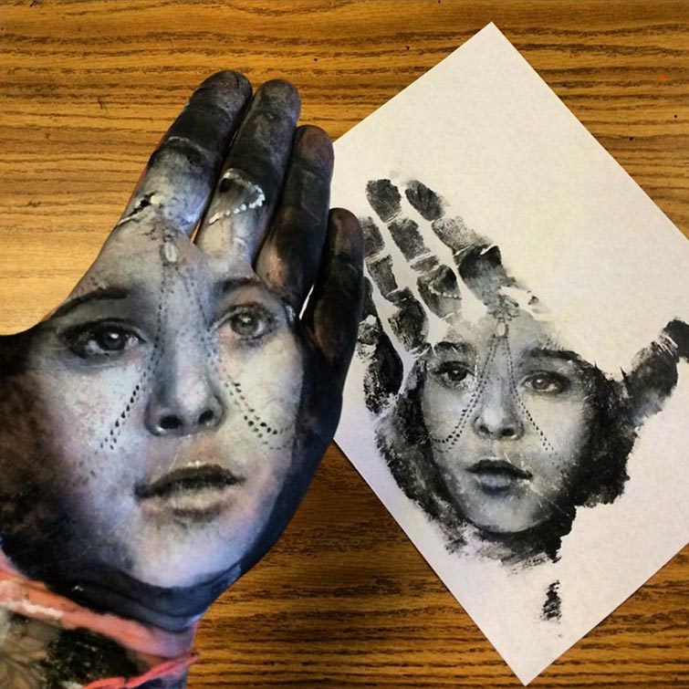 hand print portraits