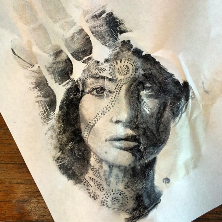 hand print portraits