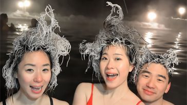 hot springs hair freezing contest