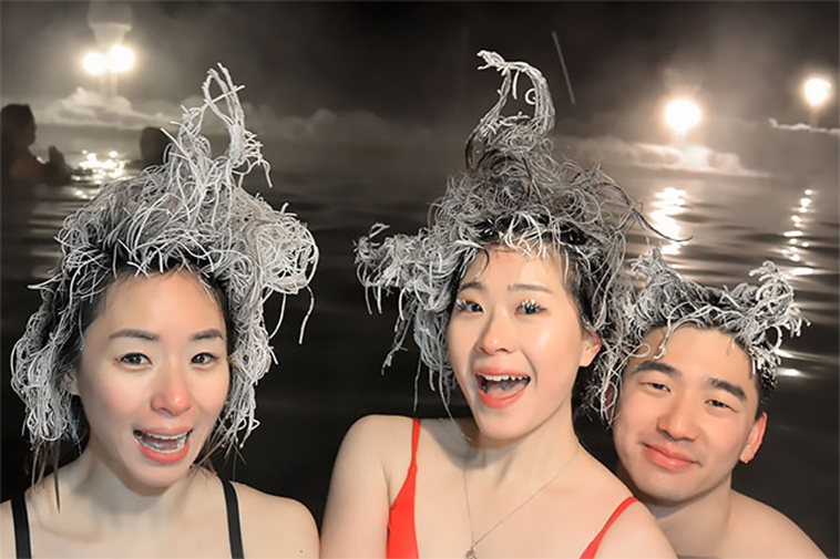 hot springs hair freezing contest