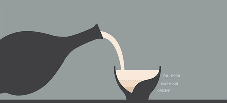Ceramic Glasses Reveal the Different Phases of the Moon as You Drink