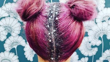 glitter roots hair style