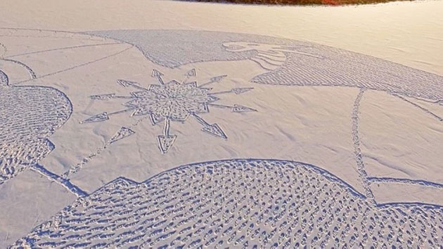 Massive Dragon Mural in Snowy Siberia