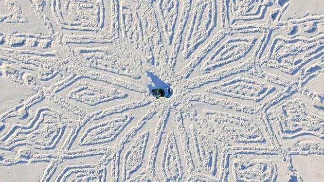 Massive Dragon Mural in Snowy Siberia
