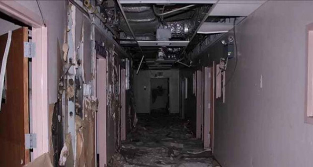 abandoned hospital hallway
