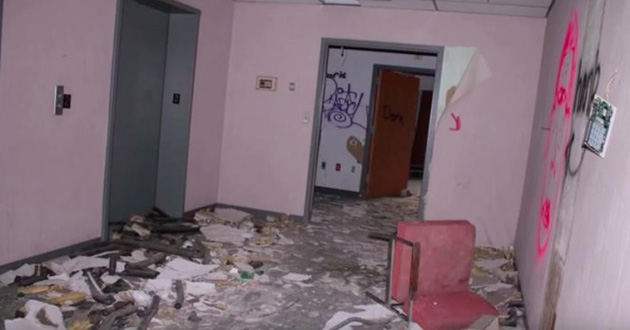 abandoned hospital hallway