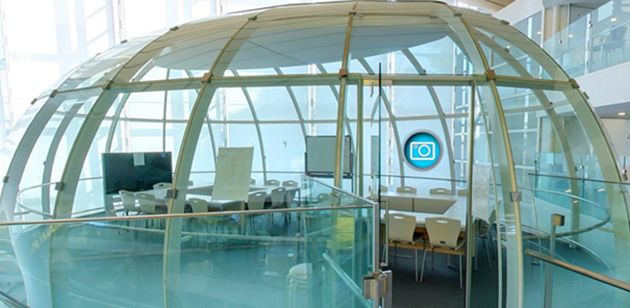 glass class futuristic library tokyo