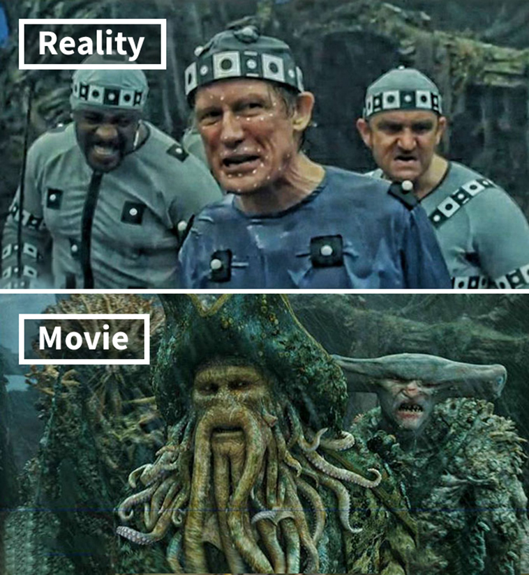 movie scenes before and after special effects