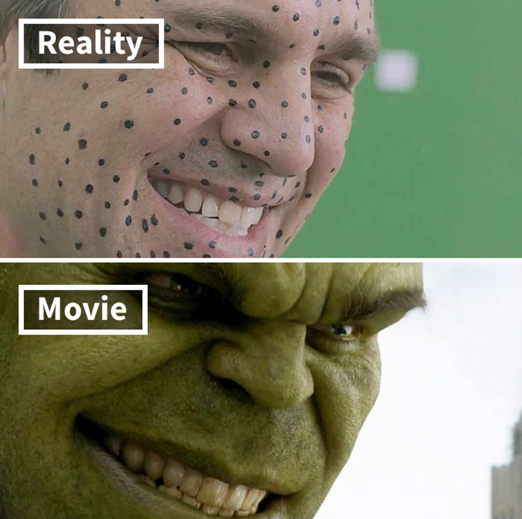 movie scenes before and after special effects