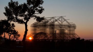An Early Christian Christian Resurrected in Towering Wire Mesh by Edoardo Tresoldi.