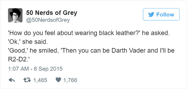 50 shades of grey parody tweets