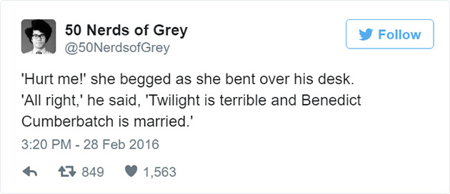 50 shades of grey parody tweets