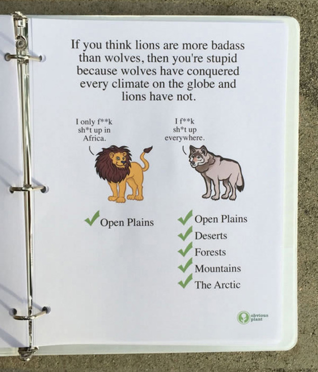 A guy left this free biology report about wolves outside a Los Angeles high school_07