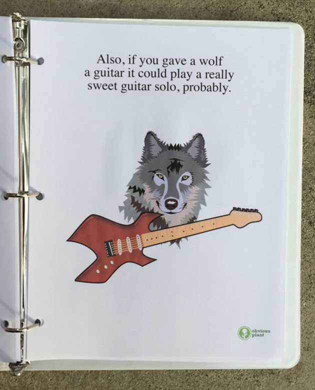 A guy left this free biology report about wolves outside a Los Angeles high school_08