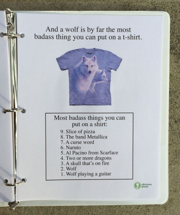A guy left this free biology report about wolves outside a Los Angeles high school_09