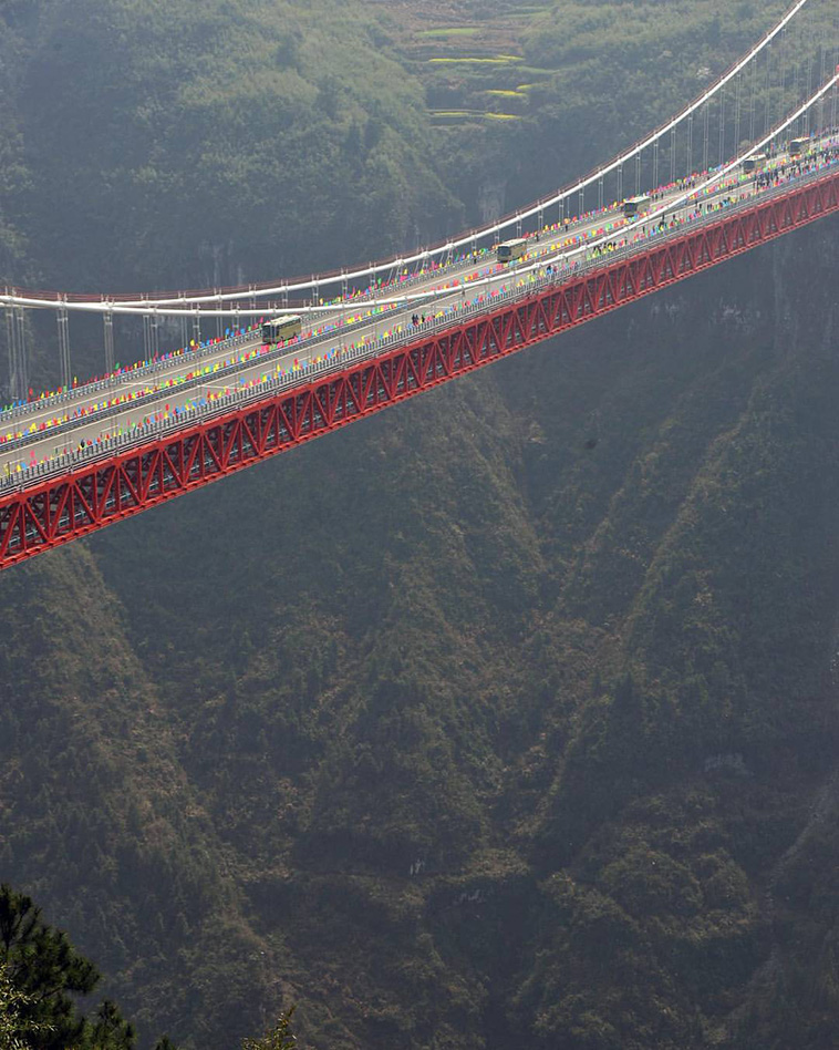 The Aizhai suspension bridge China