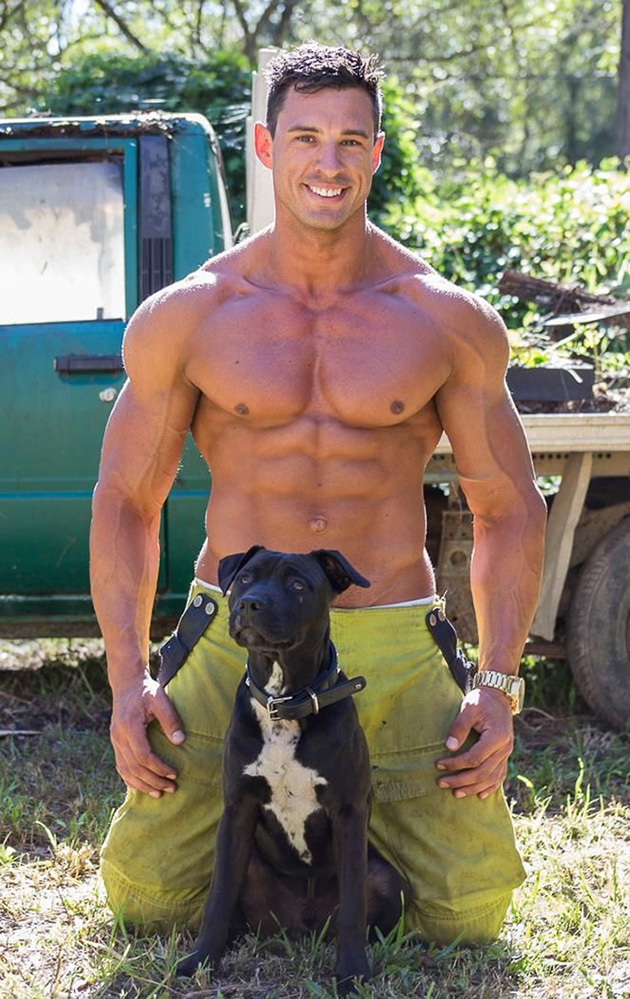 hot firefighters with puppies calendar charity australia