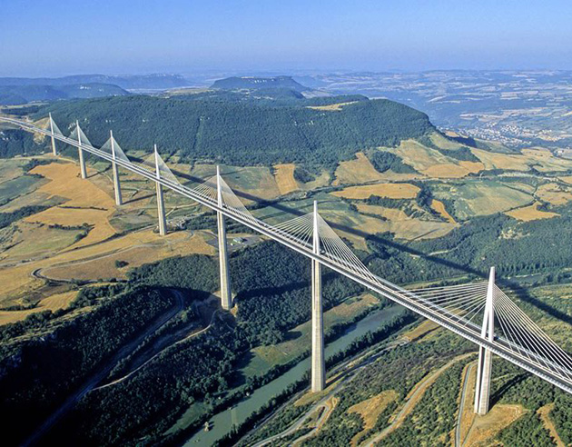 The Millau Viaduct Bridge, near Millau, France