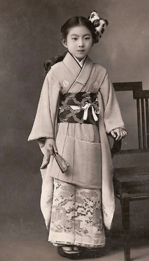 Japanese Little Girls in Kimonos