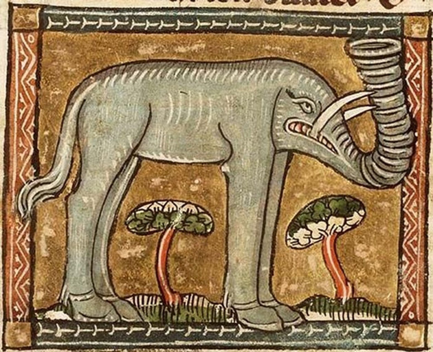 In the Middle Ages, artists knew about the existence of elephants, but they had only the descriptions of travelers to go by. 9