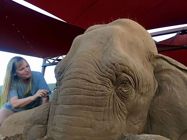 elephant-playing-chess-with-mouse-sand-sculpture