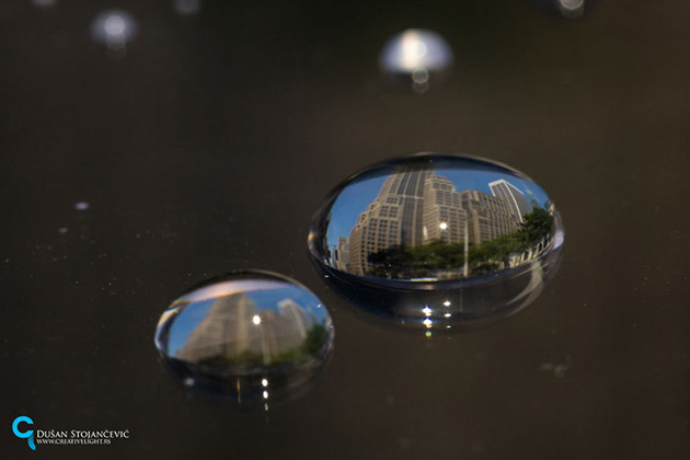 Cities In Water Drops