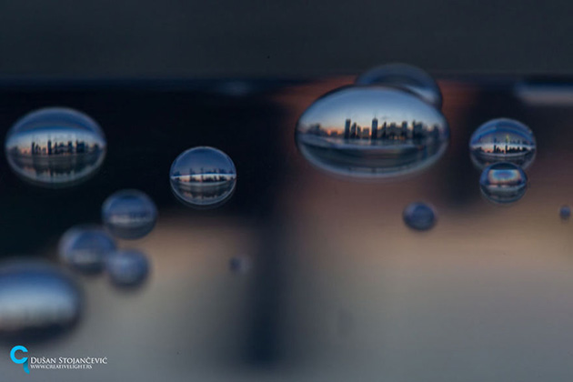 Cities In Water Drops