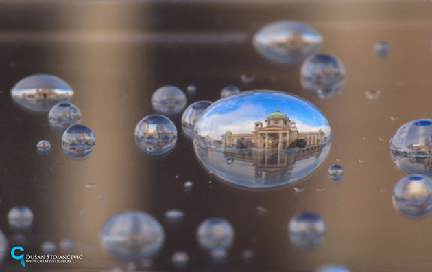 Cities In Water Drops