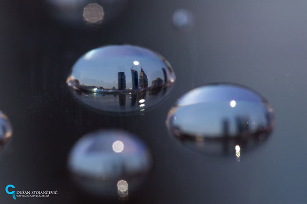 Cities In Water Drops