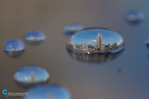 Cities In Water Drops