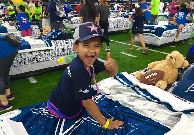 100 Kids Without Beds Sleep In NFL Stadium