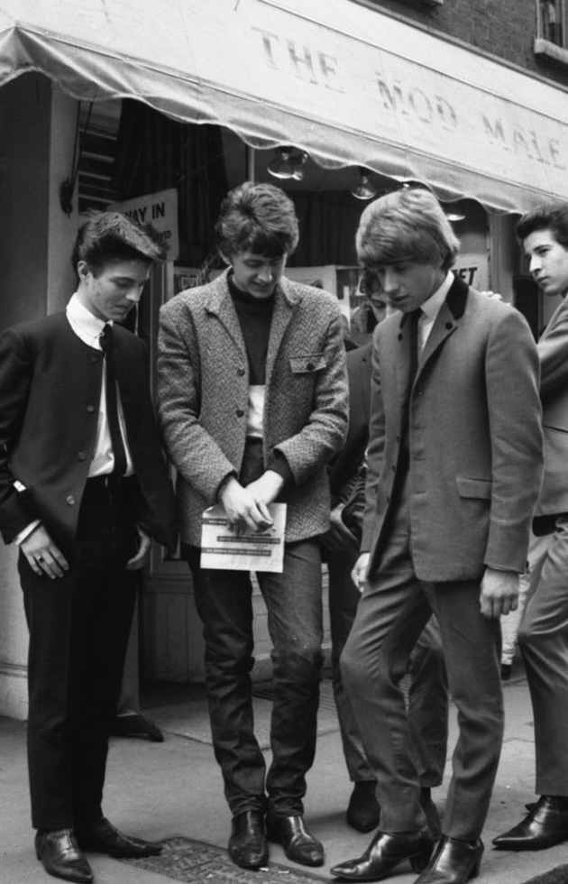 Mods on streets in the 1960s