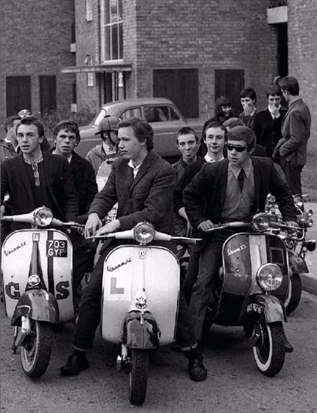 Mods on streets in the 1960s