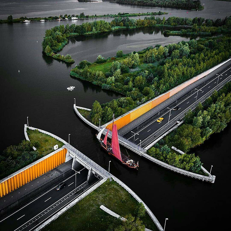 veluwemeer aqueduct water-bridge from the netherlands
