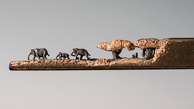 Miniature-Elephants-Carved-Pencil
