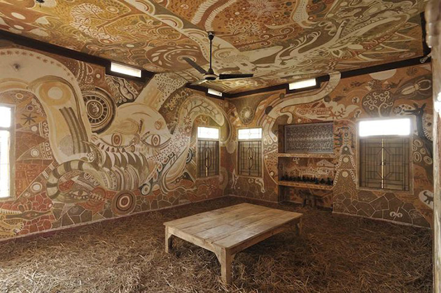 Stunningly Intricate Mud Paintings Cover Classroom Walls