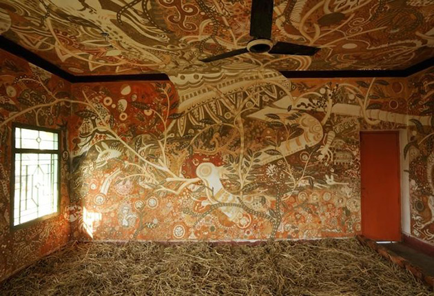 Stunningly Intricate Mud Paintings Cover Classroom Walls