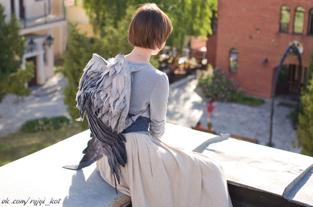 felted winged backpacks