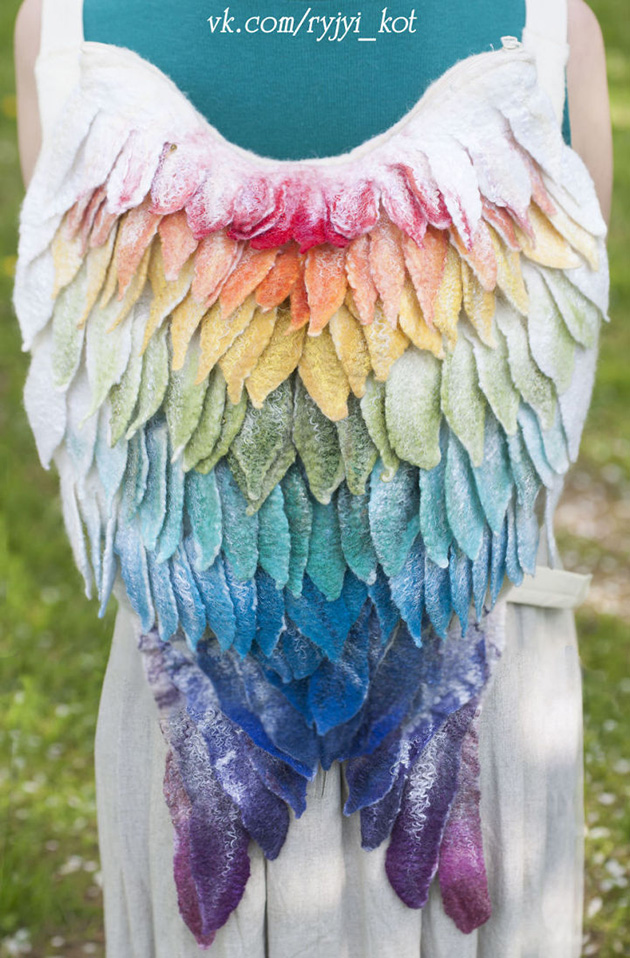 felted winged backpacks