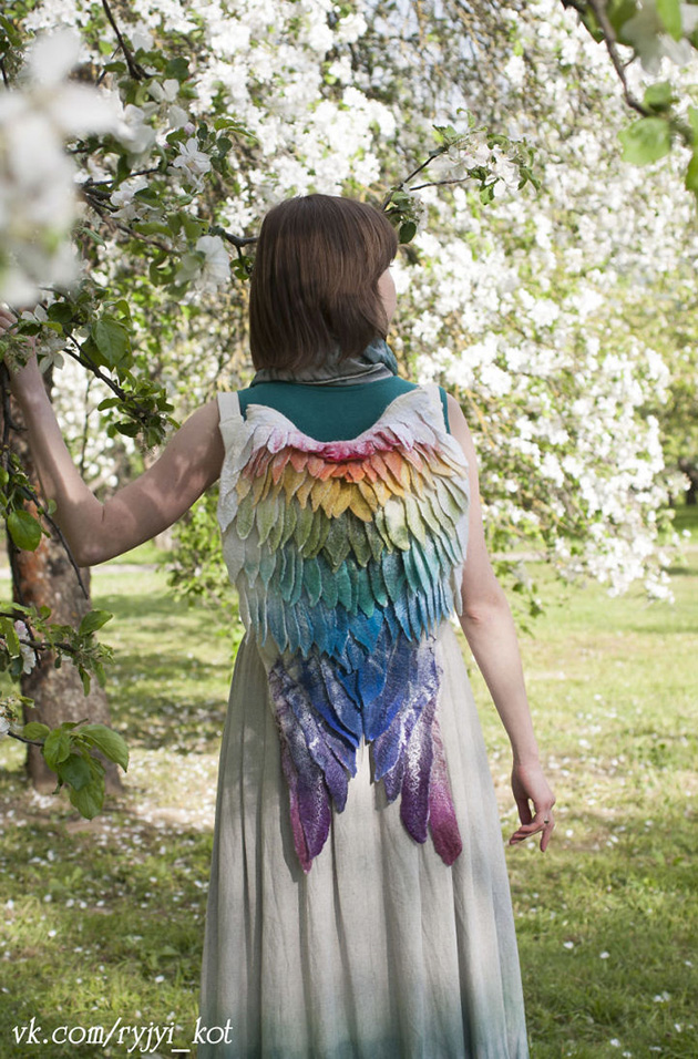 felted winged backpacks