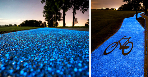 glowing-blue-bike-lane-tpa-instytut-badan-technicznych-poland