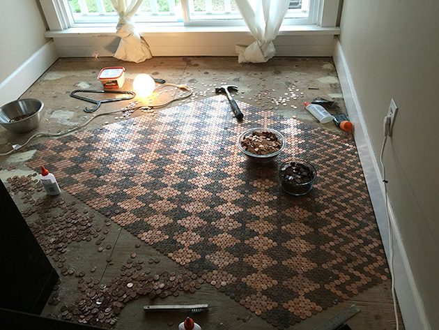 diy penny floor