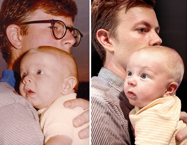family photos unchanged dozens years apart