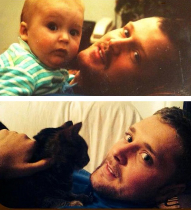 family photos unchanged dozens years apart